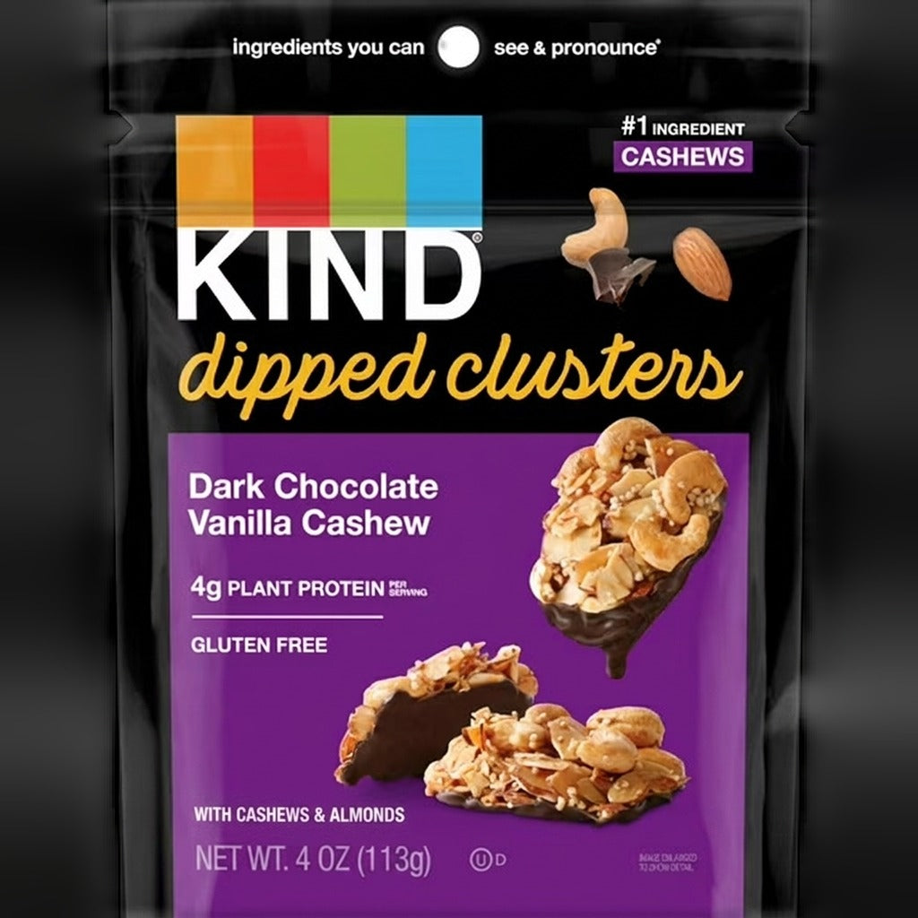 Dark Chocolate Vanilla Cashew Dipped Clusters