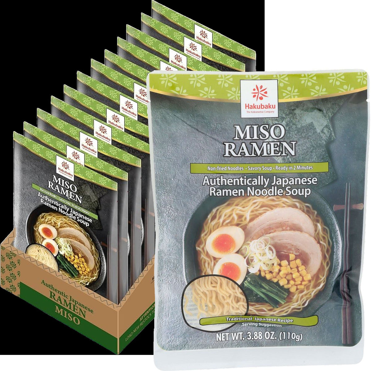 Authentic Japanese Miso Ramen Noodle Soup (12 Pack)