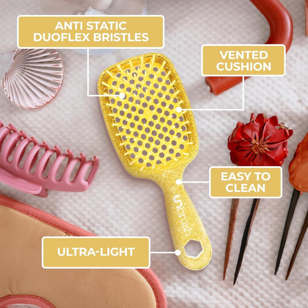 UNbrush Detangler Detangling Hair Brush Glitter - Amber