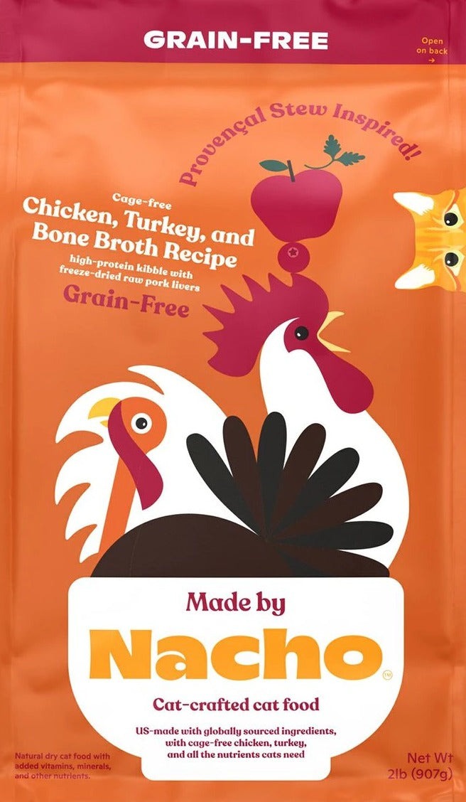 Grain-Free Chicken, Turkey, and Bone Broth Dry Cat Food