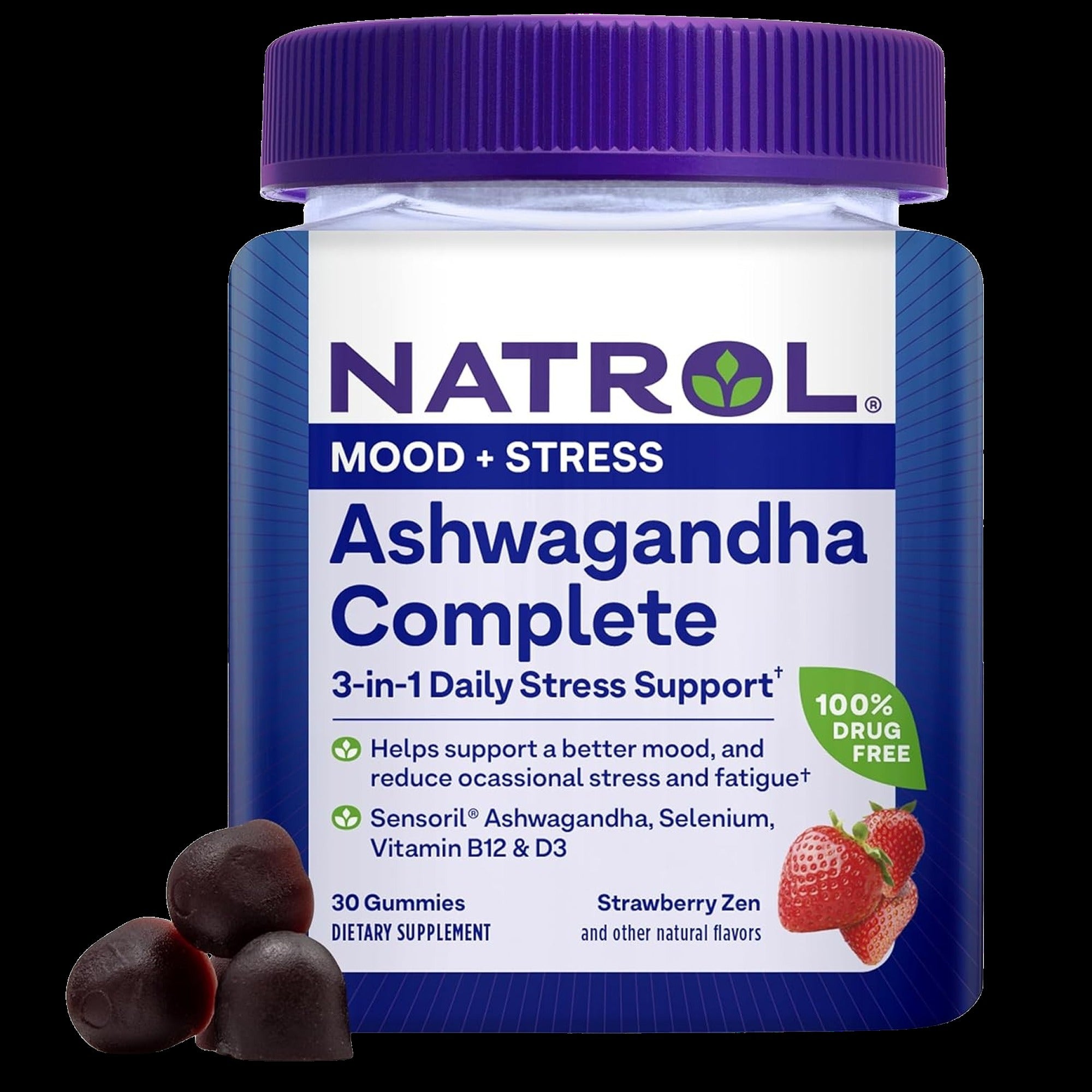 Ashwagandha Complete Gummies - 3-In-1 Daily Stress Support (30 CT)