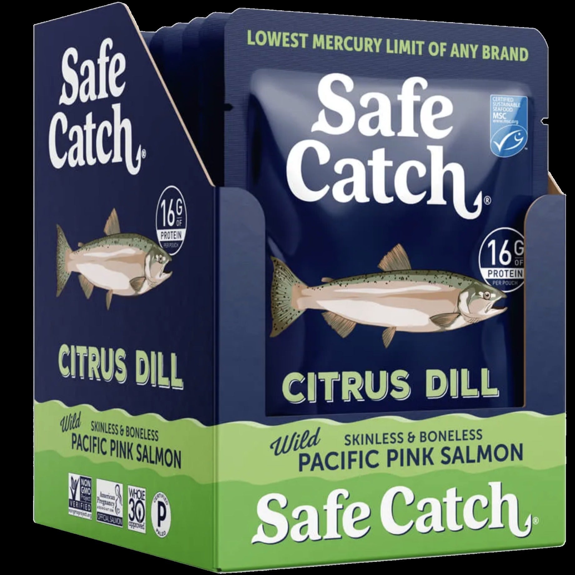Citrus Dill Skinless & Boneless Wild Pacific Pink Salmon (12 Pack)