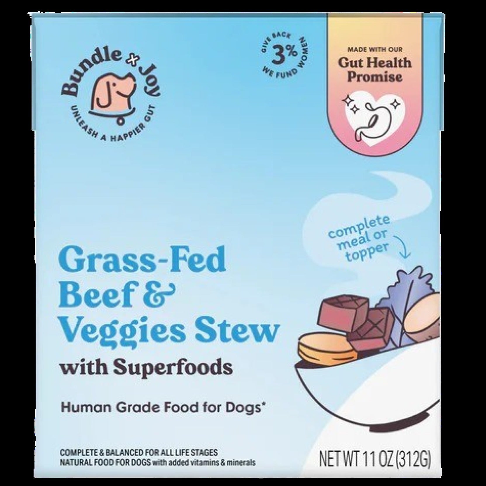 Grass-Fed Beef & Veggies Stew Dog Food (12 Pack)