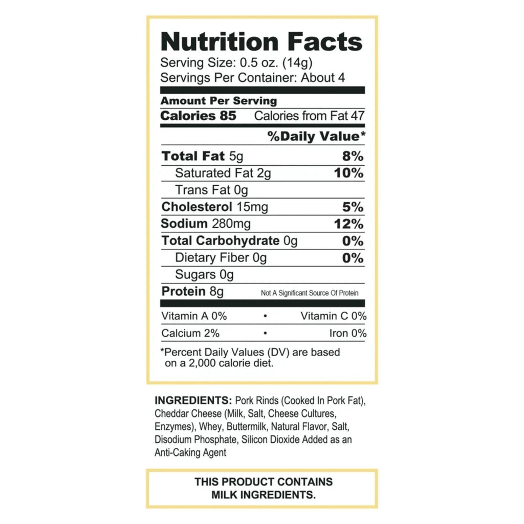 White Cheddar Fried Pork Rinds (12 CT)
