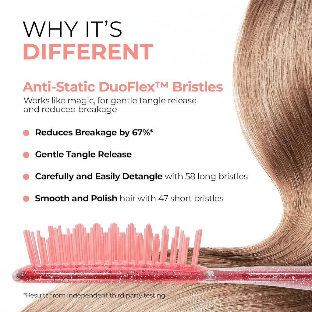UNbrush Detangling Hair Brush - Ruby Peach