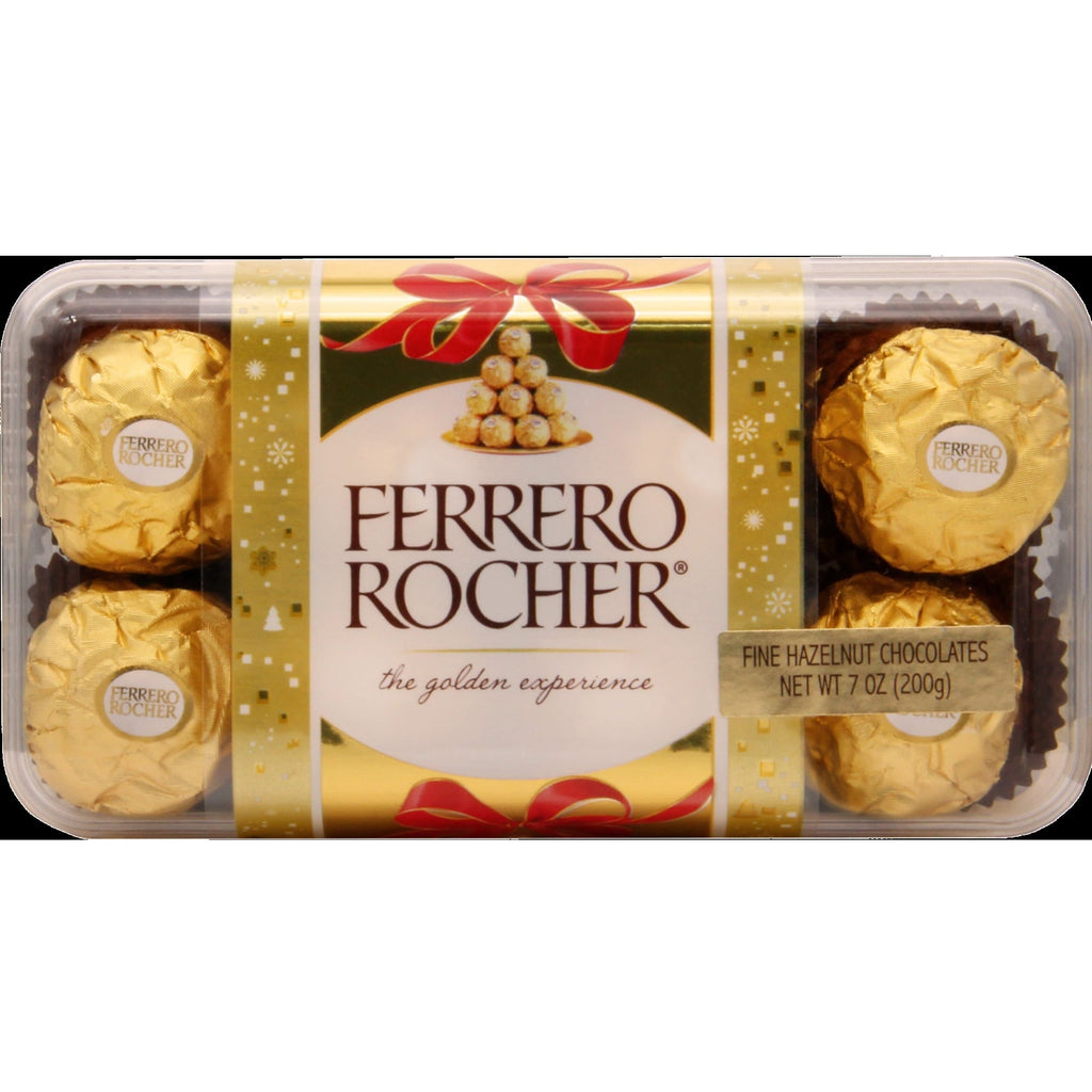 Ferrero Rocher Fine Hazelnut Chocolates - Holiday Gift Box (16 CT)
