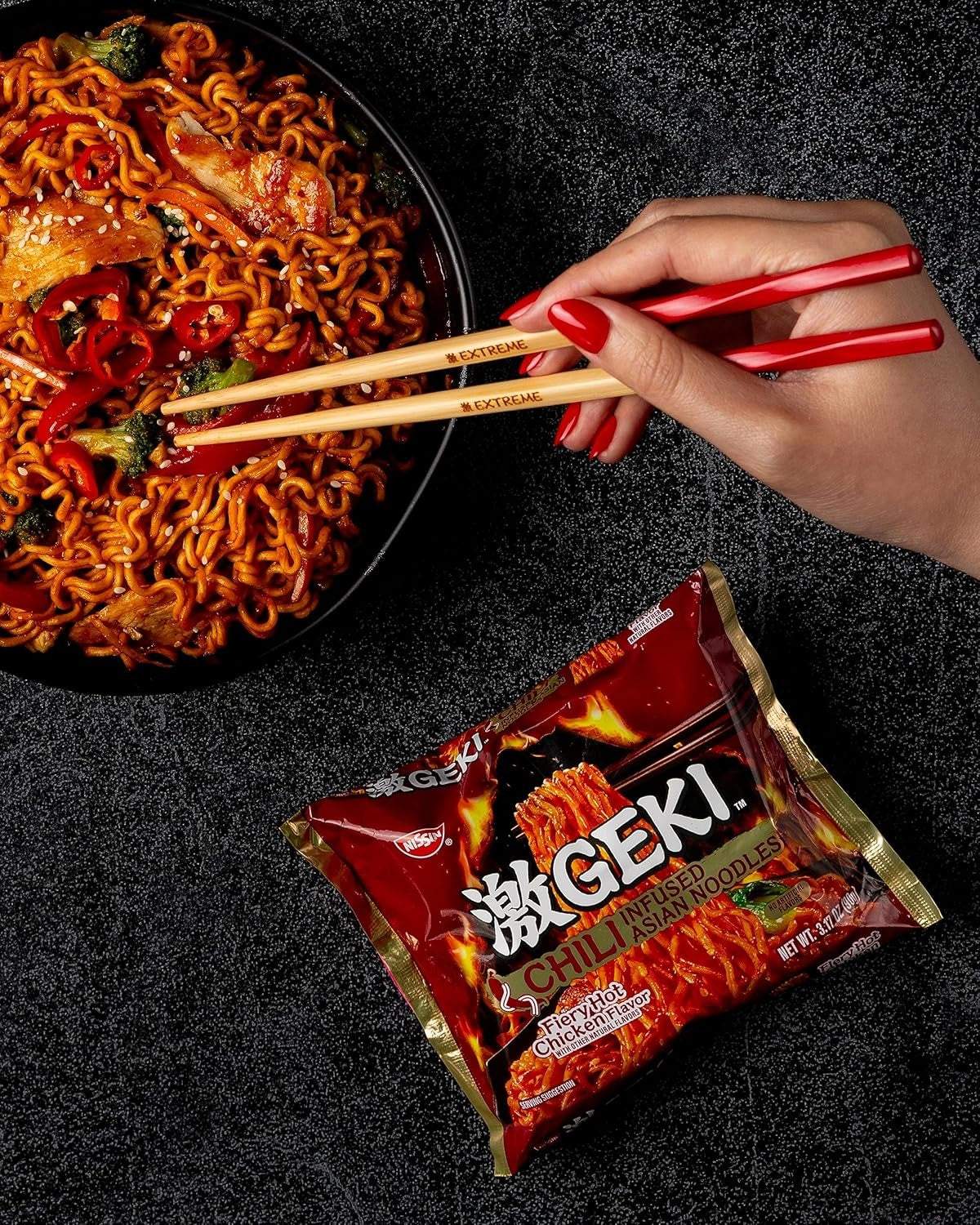 Geki Fiery Hot Chicken Asian Noodles (12 Pack)