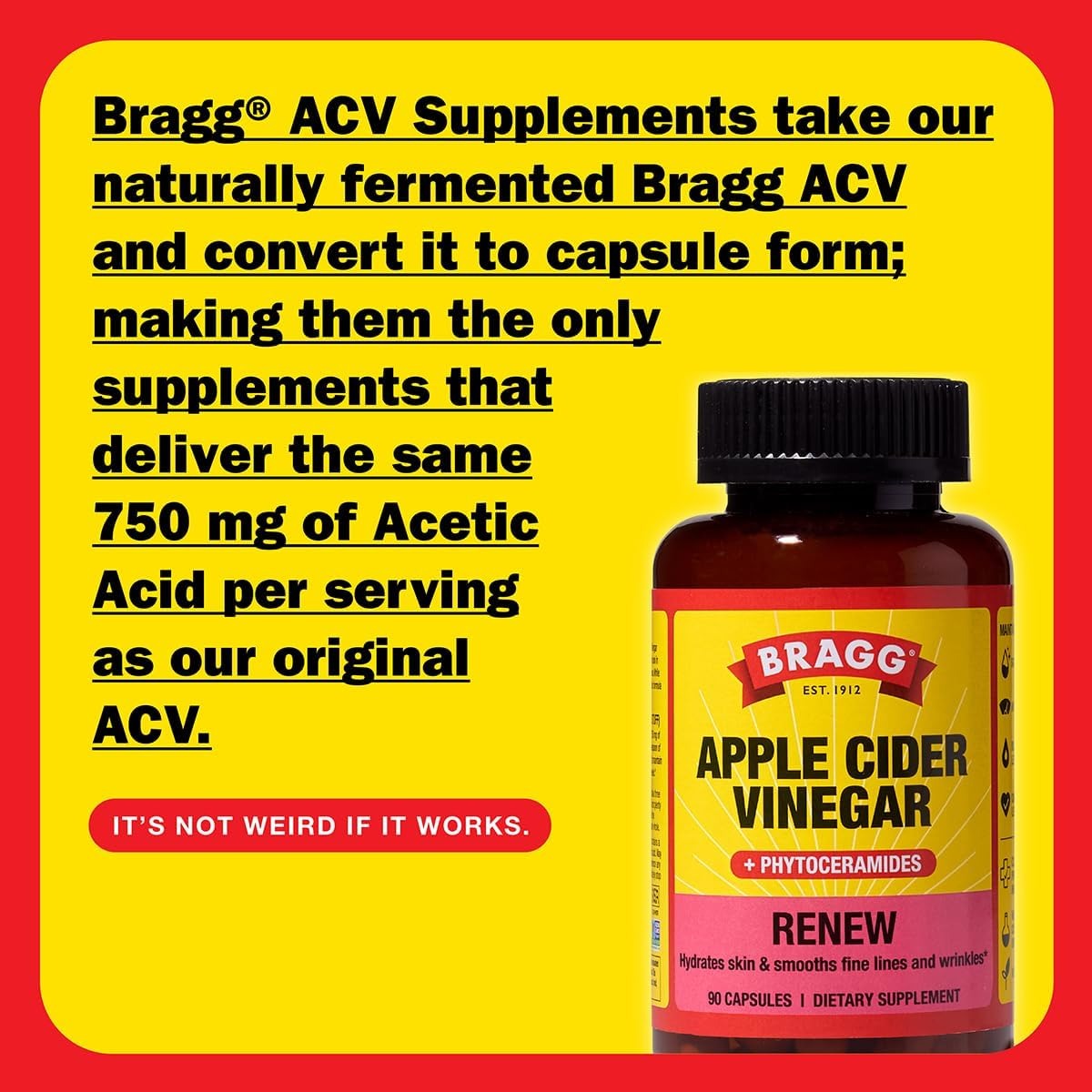 Inner Glow Apple Cider Vinegar Supplement (90 Capsules)