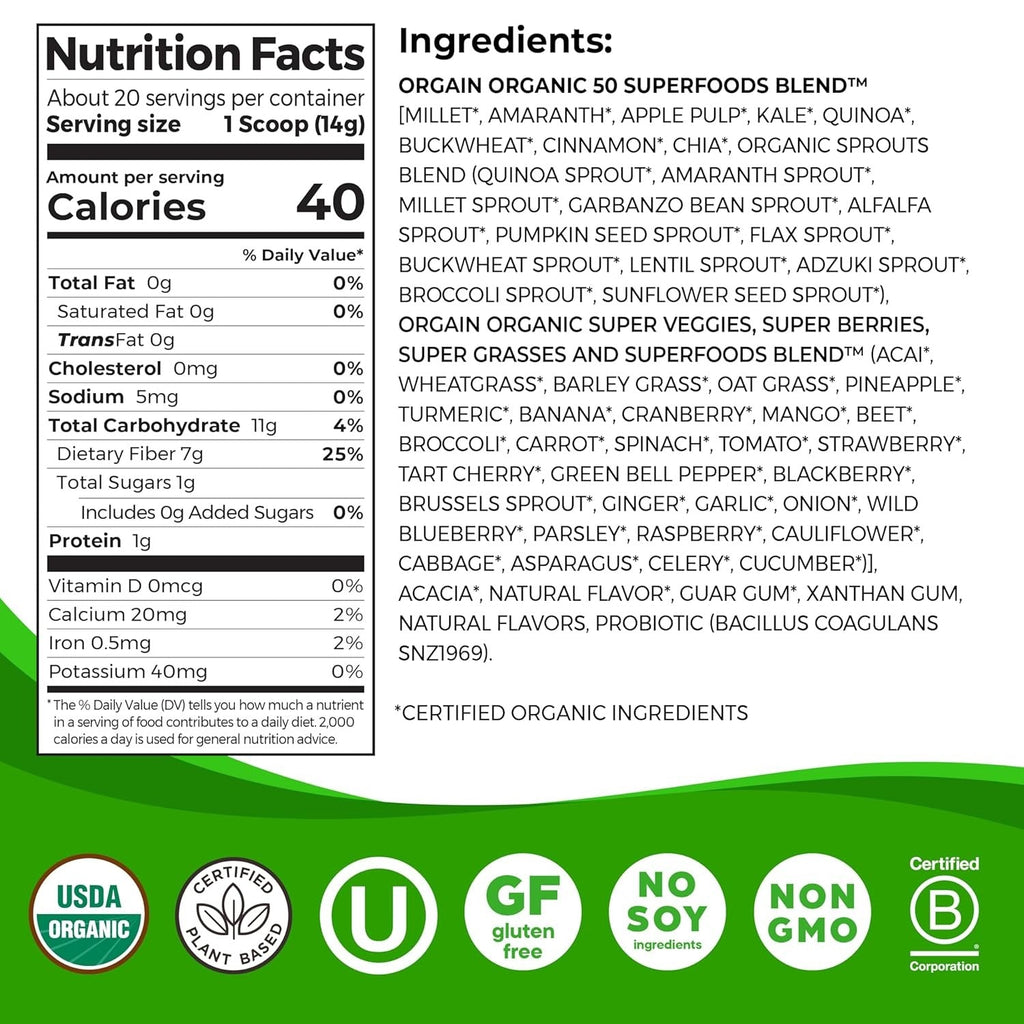 Plain Organic Superfood Powder