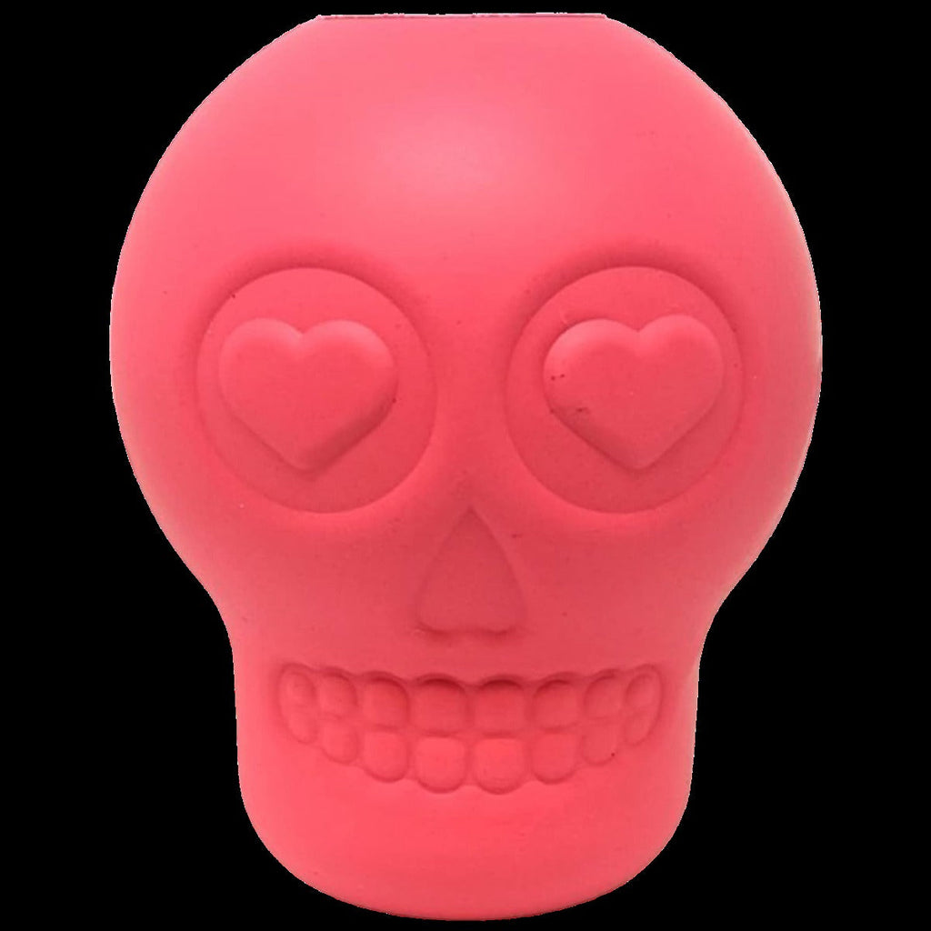 MuttsKickButt Skull – Dog Treat Dispenser & Chew Toy - Pink