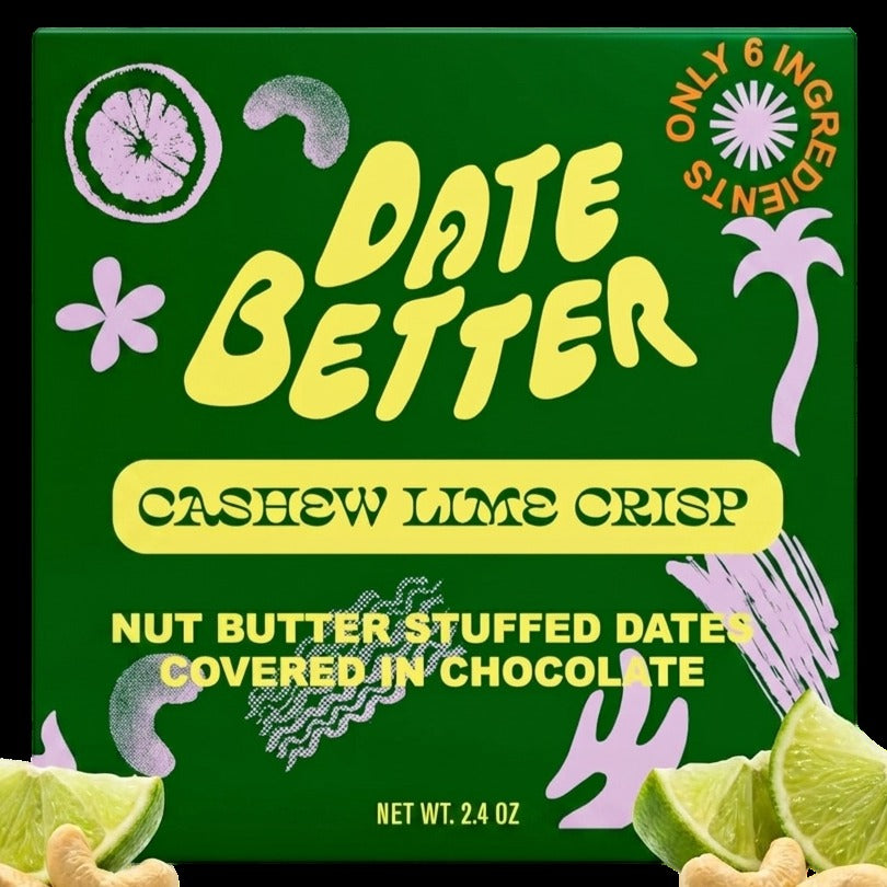 Cashew Lime Crisp Stuffed Dates