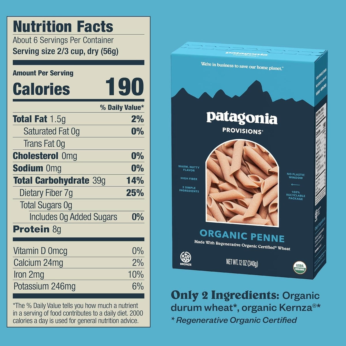 Regenerative Organic Certified Penne Pasta