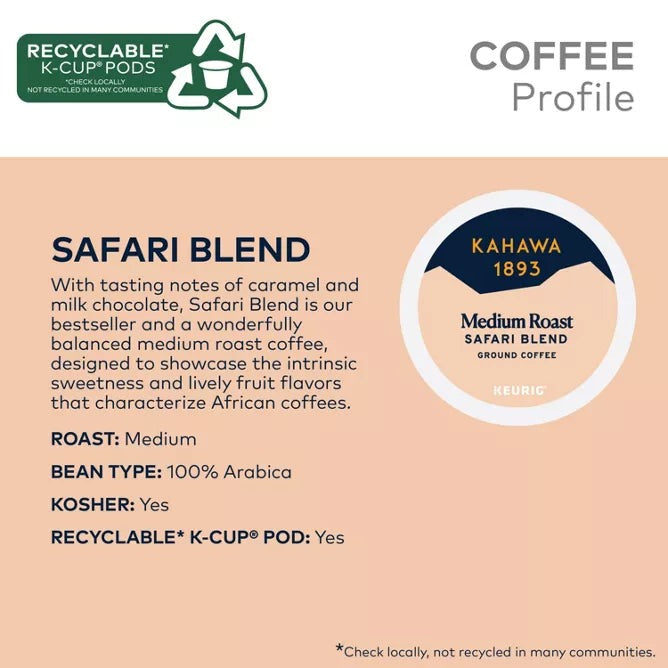 Medium Roast Coffee K-Cup Pods Safari Blend (10 CT)