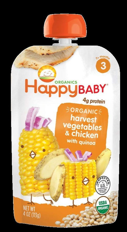 Hearty Meals Organic Harvest Vegetables & Chicken Stage 3 Baby Food (16 Pack)