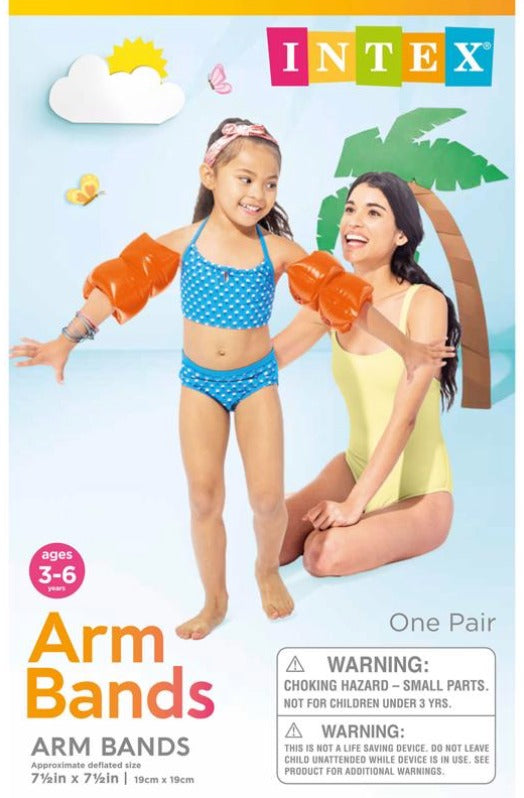 Orange Inflatable Arm Bands Swimming Aid