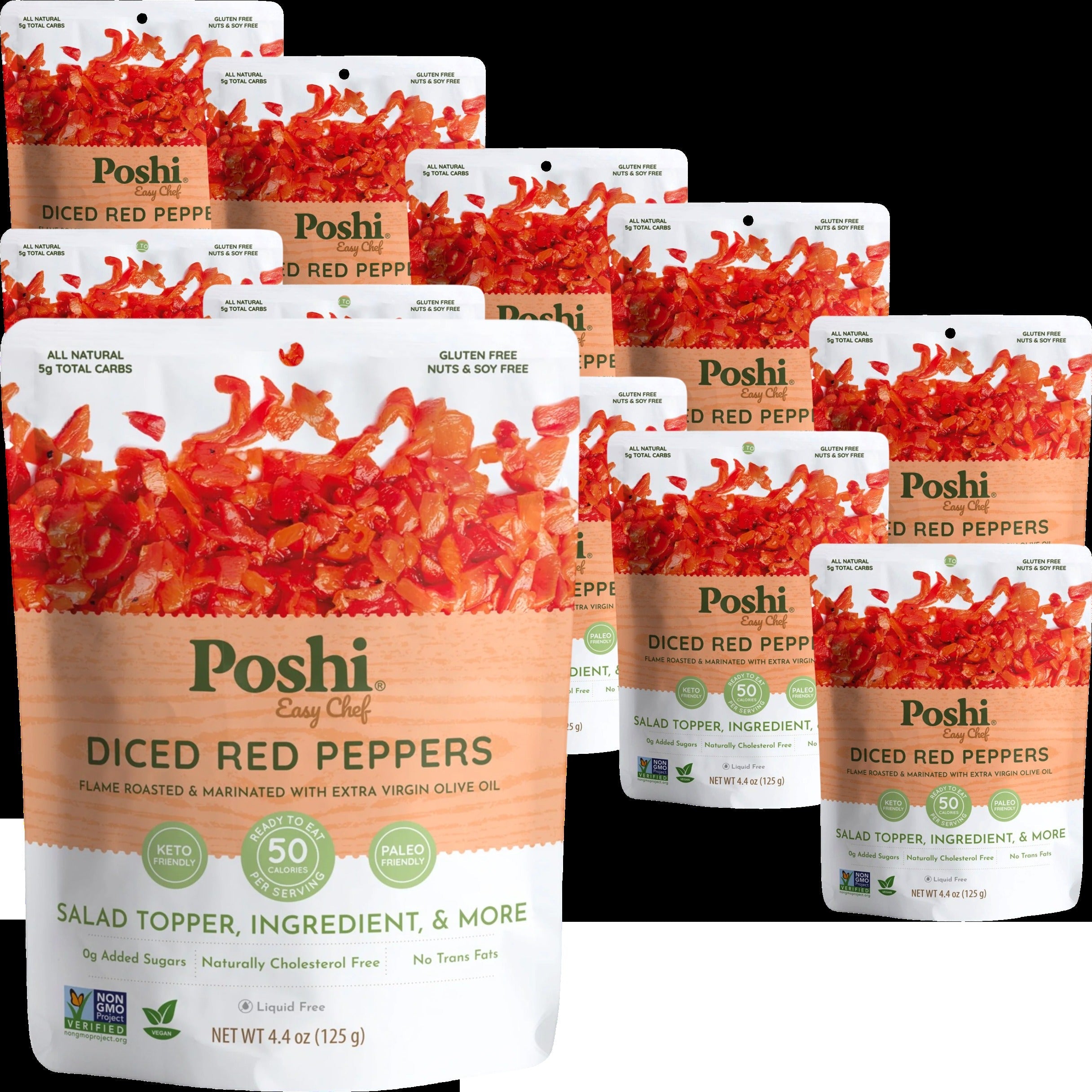 Diced Red Peppers in Extra Virgin Olive Oil (10 Pack)