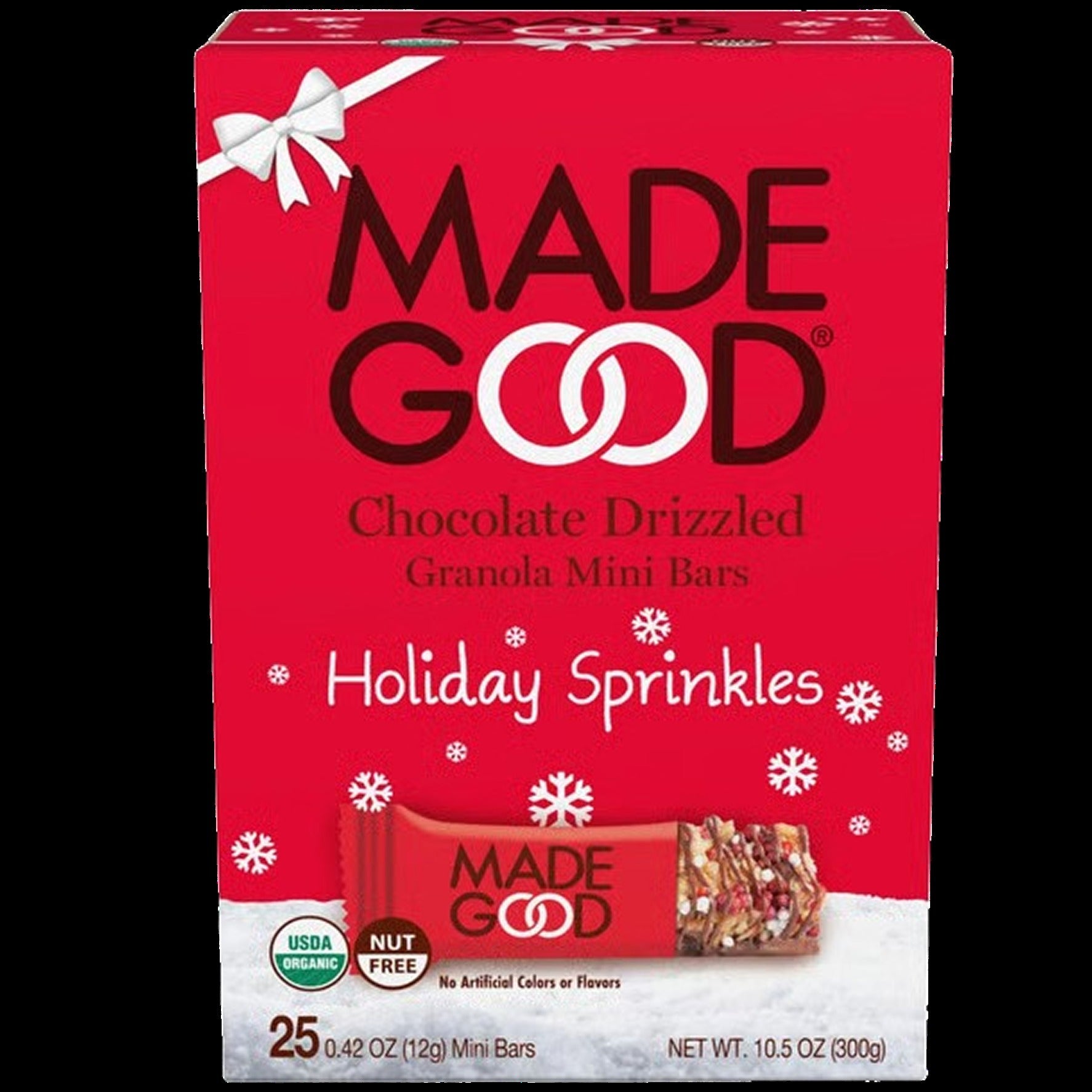 Holiday Sprinkles Chocolate Drizzeled Granola Bars