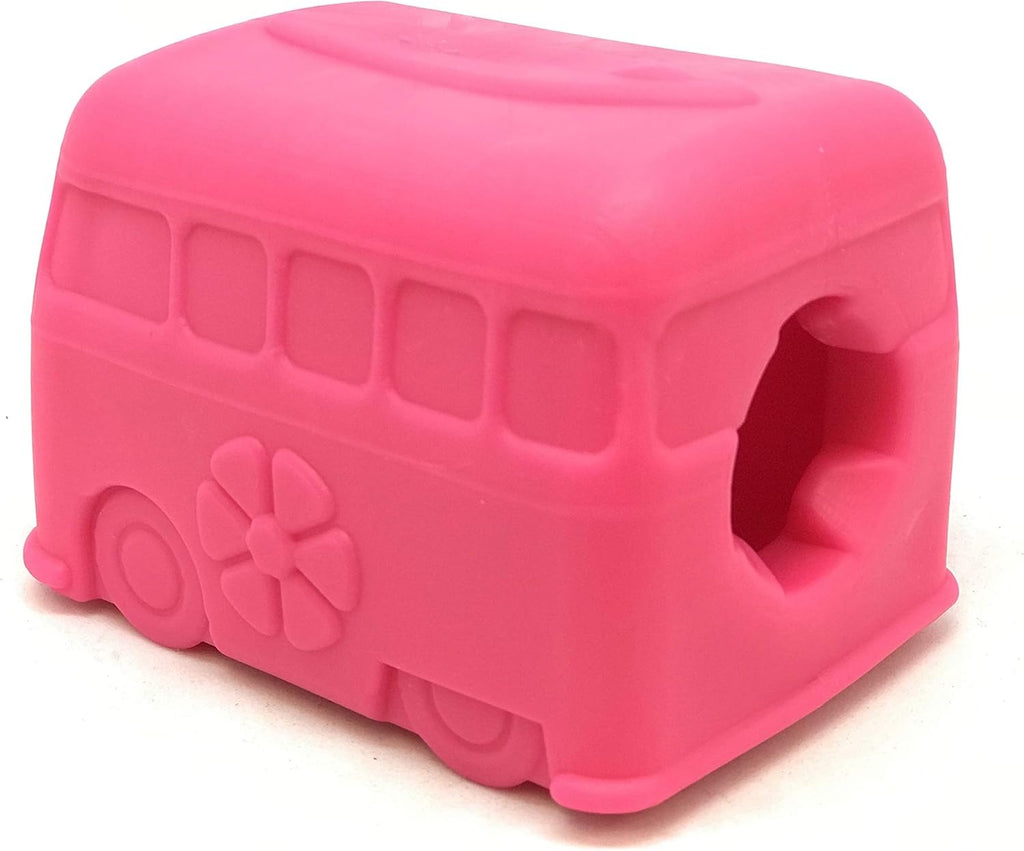 MuttsKickButt Surf's Up Retro Van Rubber Treat Dispenser Dog Toy - Pink