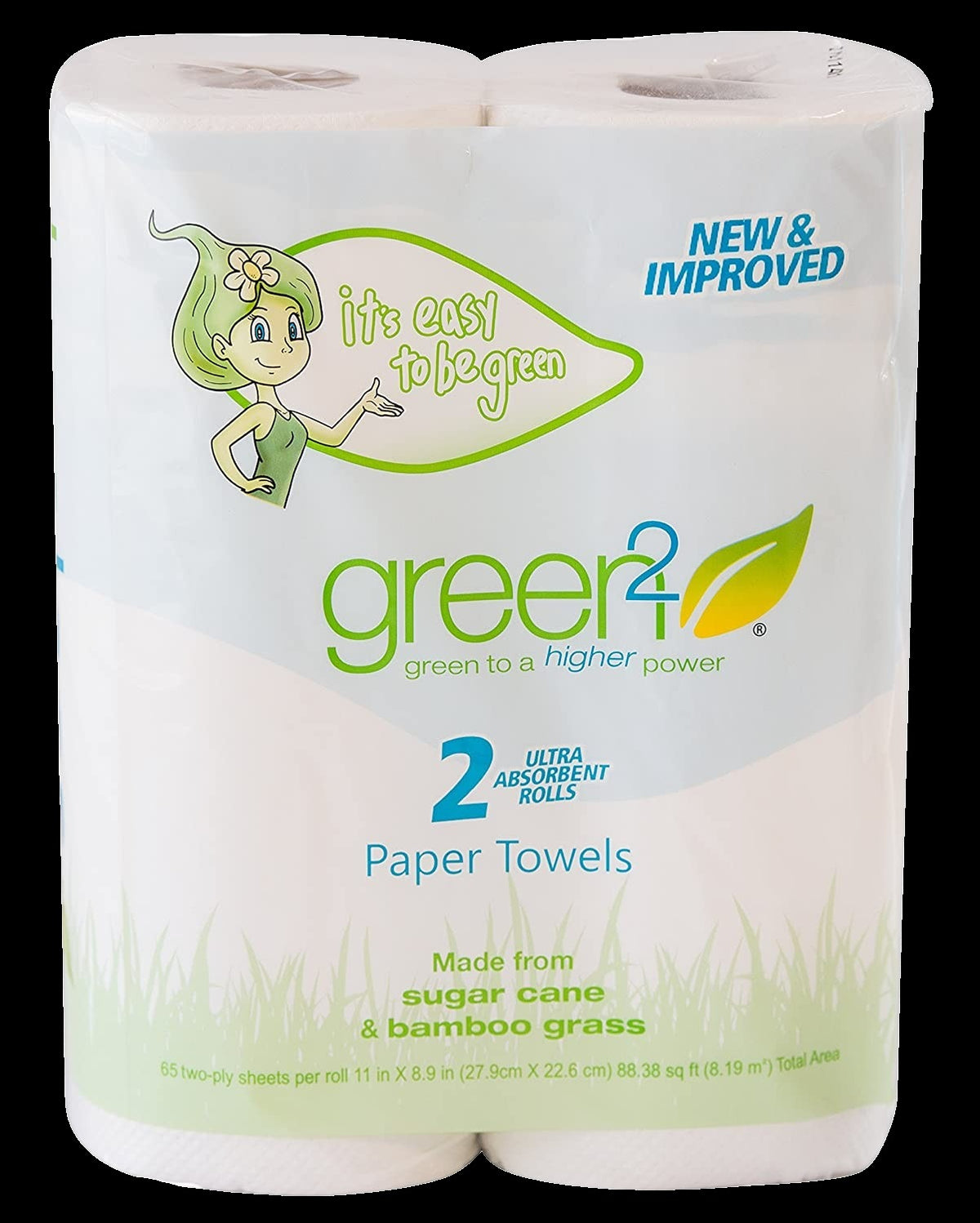 Sugar Cane & Bamboo Grass Paper Towels (2 Pack)