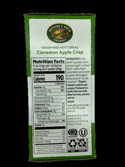 Hot Cereal Cinnamon Apple Organic