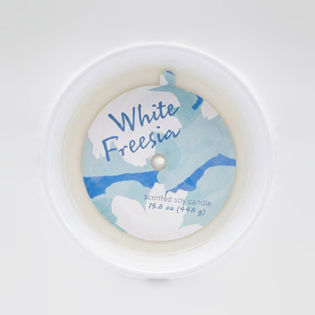 Exposed Clay Candle - White Freesia