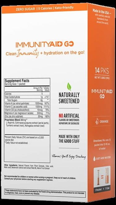Orange Immunity-Aid Drink Mix 14Pk