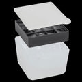 Mini Ice Box Silicone Ice Cube Tray with Lid & Bin - Charcoal
