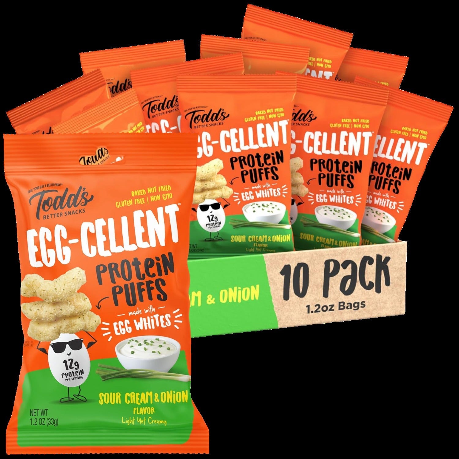 Egg-Cellent Protein Puffs - Sour Cream & Onion (10 CT)