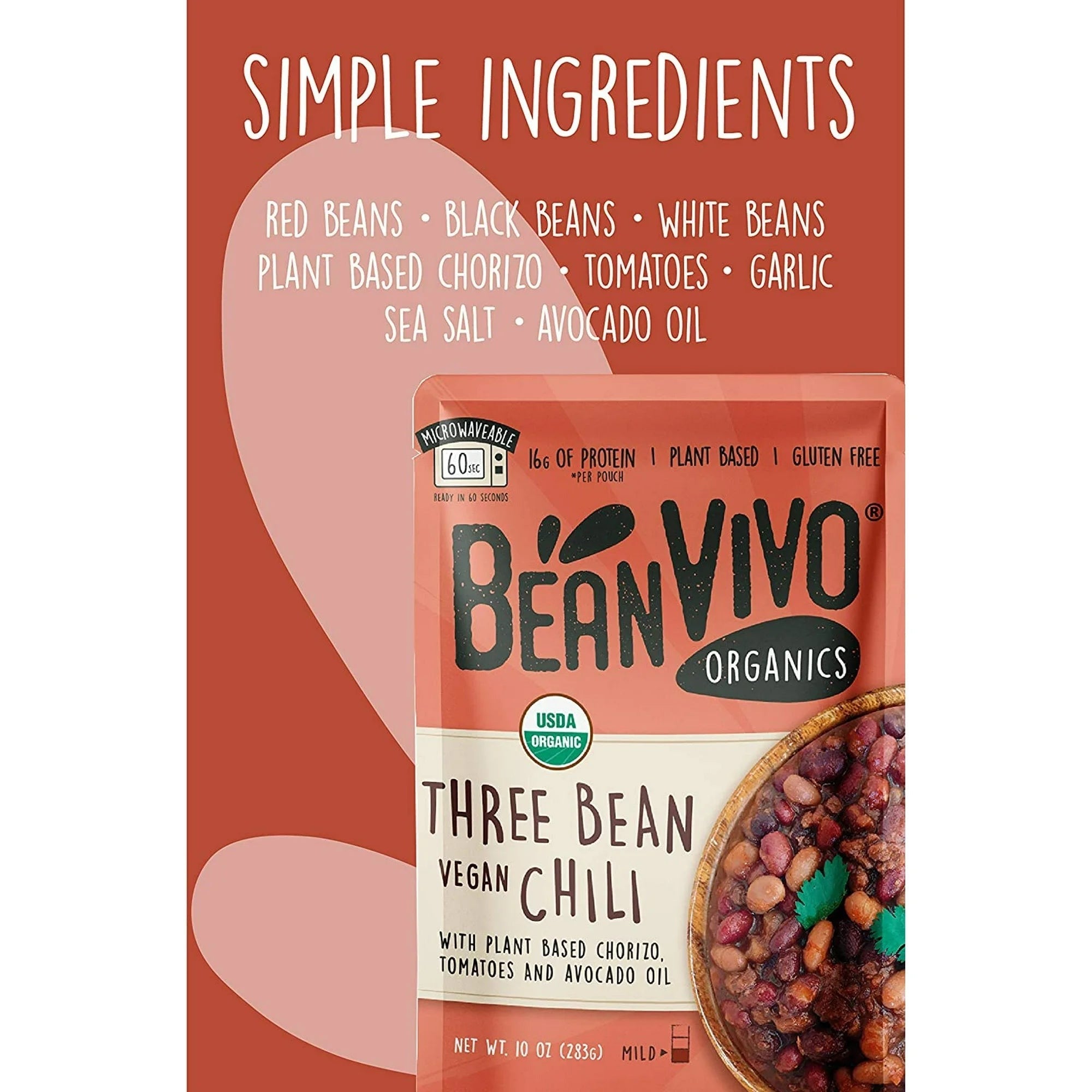 Organic Three Bean Vegan Chili (6 Pack)