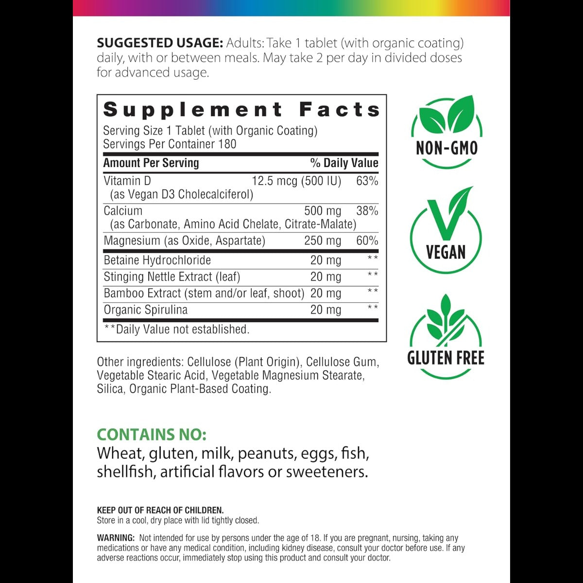 Food-Based Calcium Tablets (180 CT)