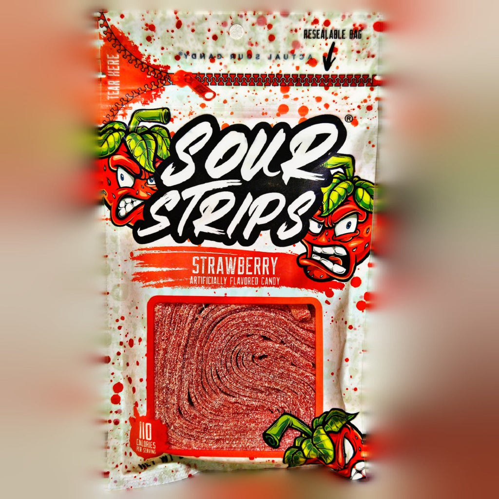 Sour Strips Strawberry Candy Reseal Peg Bag