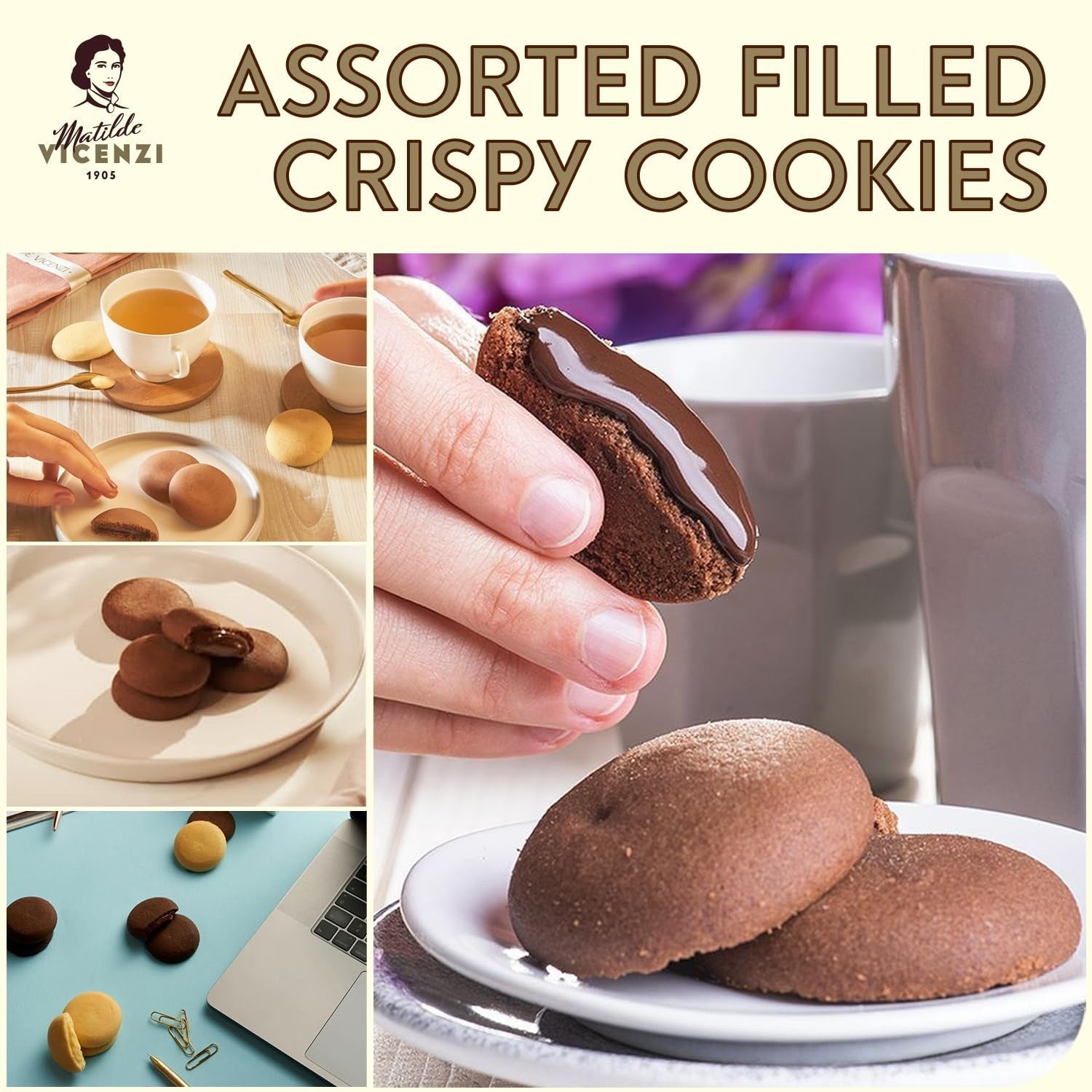 Grisbi Assorted Chocolate & Lemon Cream Filled Cookies