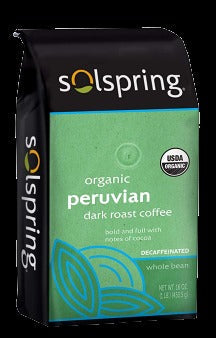 1LB Decaf Whole Bean Peruvian Dark Roast