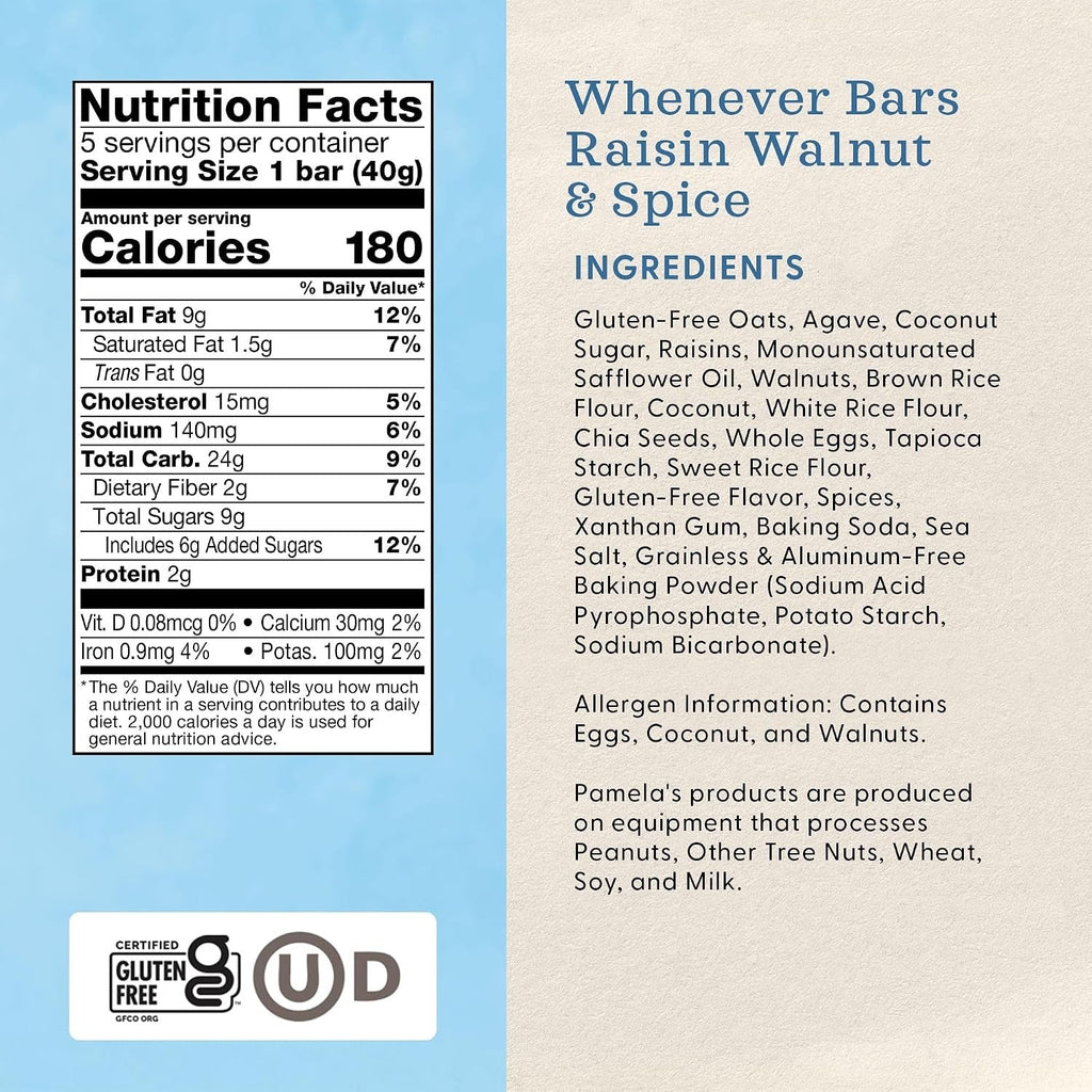 Oat Raisin Walnut Spice Bars (5 CT)