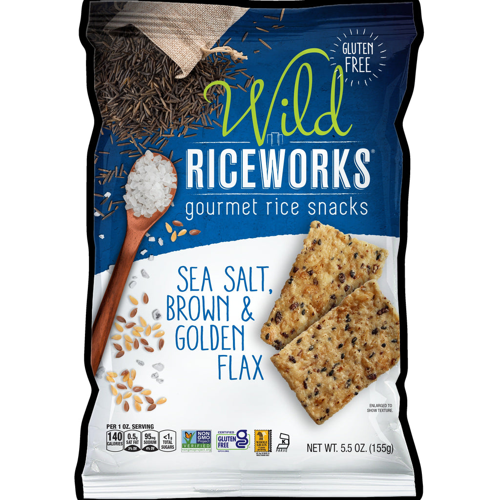 Sea Salt, Brown & Golden Flax Rice Crackers
