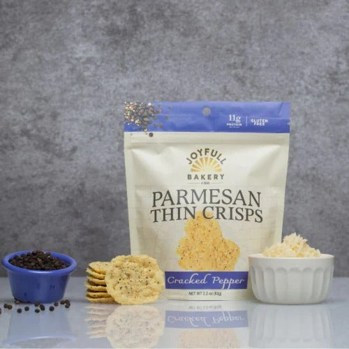 Thin Cracked Pepper Parmesan Crisps