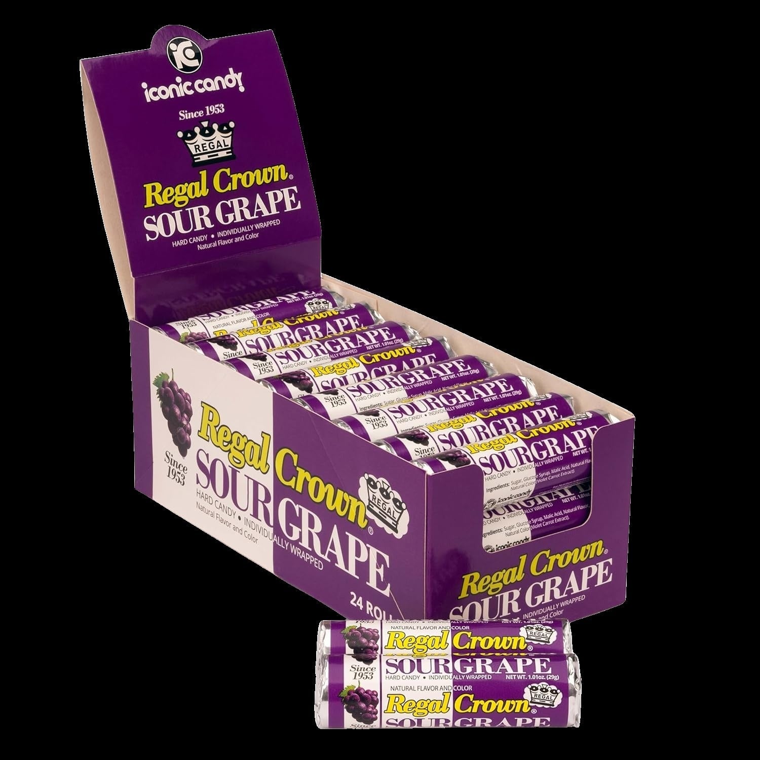 Sour Grape Roll Candy (24 Pack)