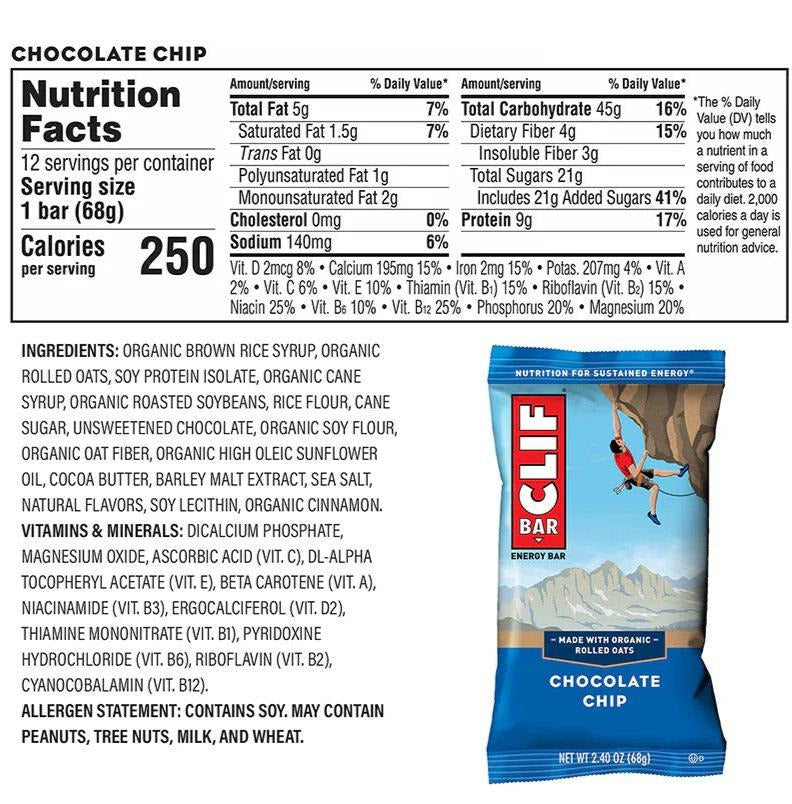 Energy Bars Variety Pack, Chocolate Chip & Crunchy Peanut Butter (20 CT)