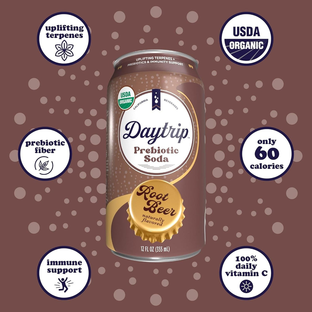 Organic Root Beer Prebiotic Soda (12 CT)