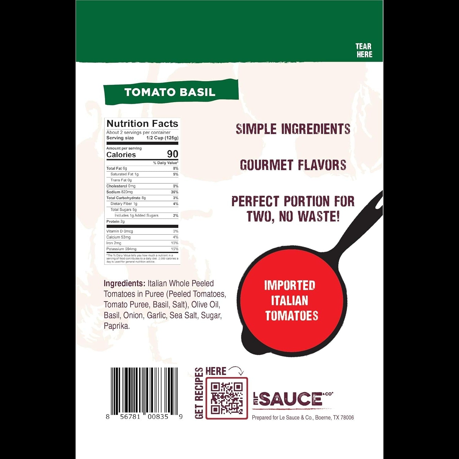 Tomato Basil Pasta Sauce