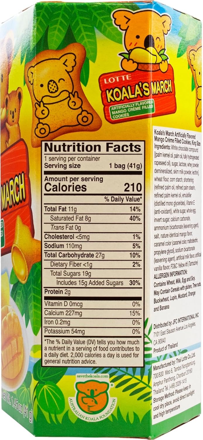 Koala's March Mango Cream Cookies (6 Pack)