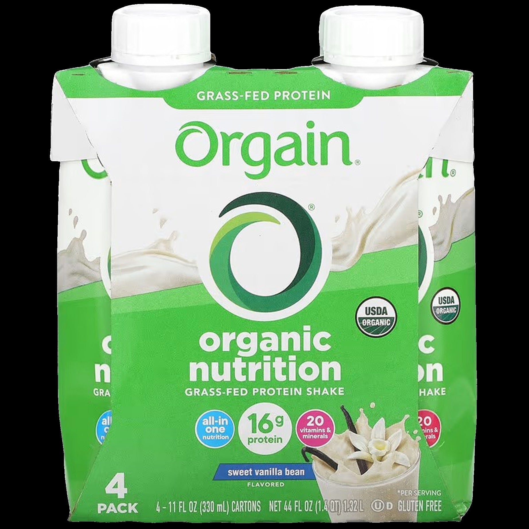 Organic Vanilla Bean Grass Fed Protein Shake (4 Pack)