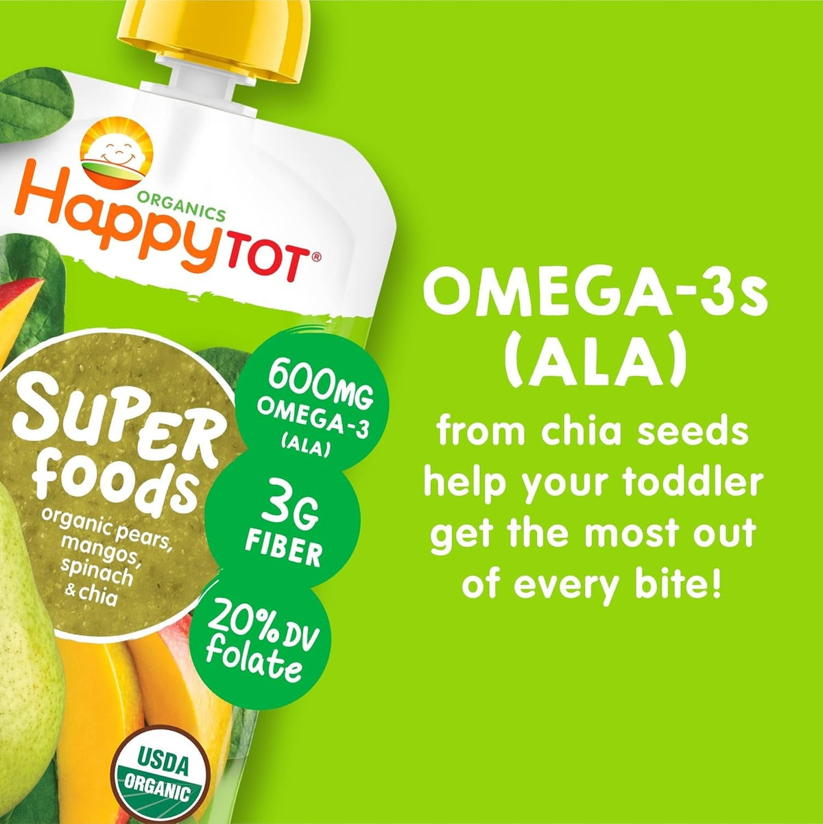 Organics Stage 4 Superfoods - Pears, Mangos & Spinach (16 Pack)