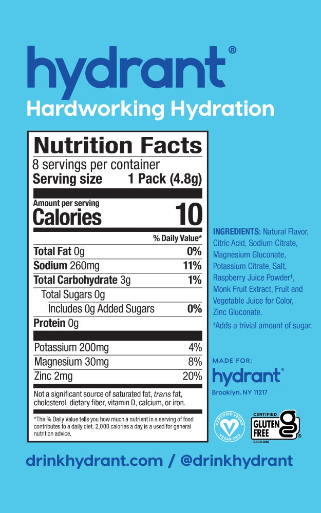Berry Burst Electrolyte Hydration Drink Mix Zero Sugar (8 CT)