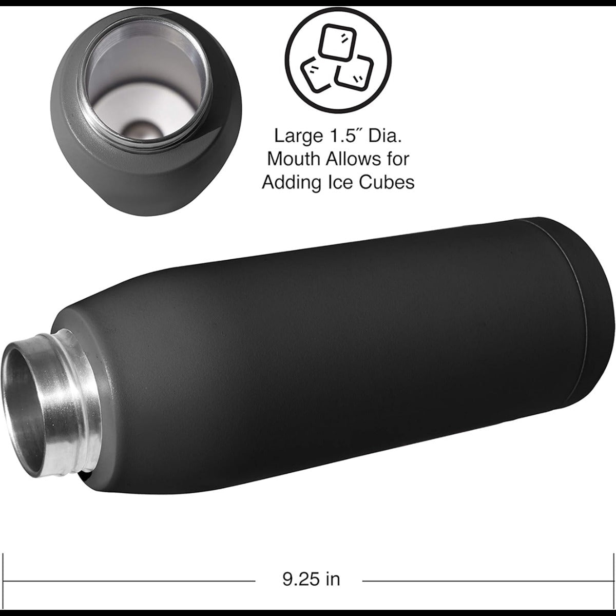 23oz Double Wall Vacuum Insulated Stainless Steel Bottle - Black