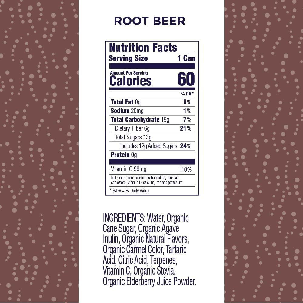 Organic Root Beer Prebiotic Soda (12 CT)