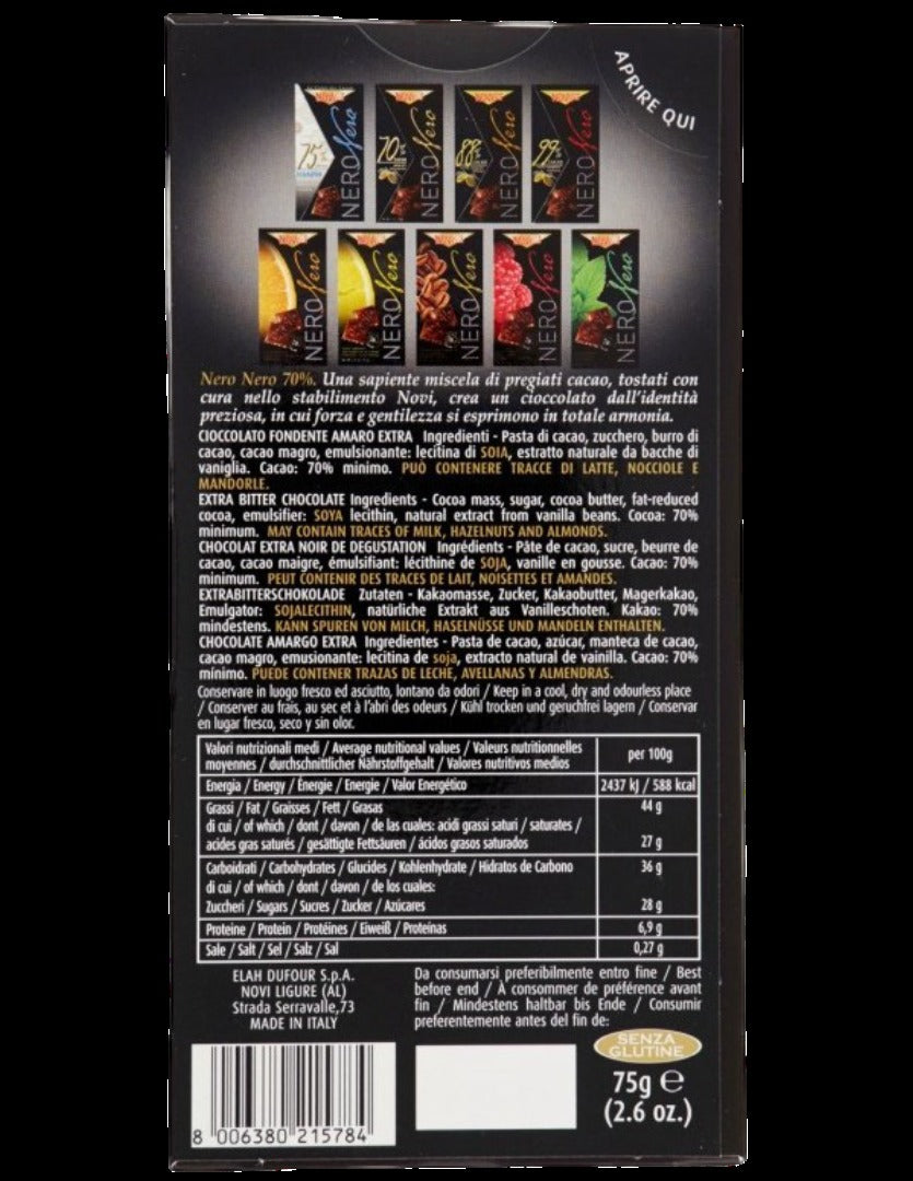 Nero 70% Dark Chocolate Bar (3CT)