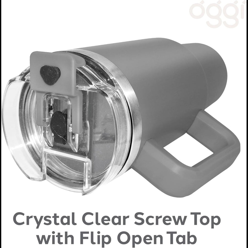 40oz Double Wall Vacuum Insulated Tumbler With Straw - Grey
