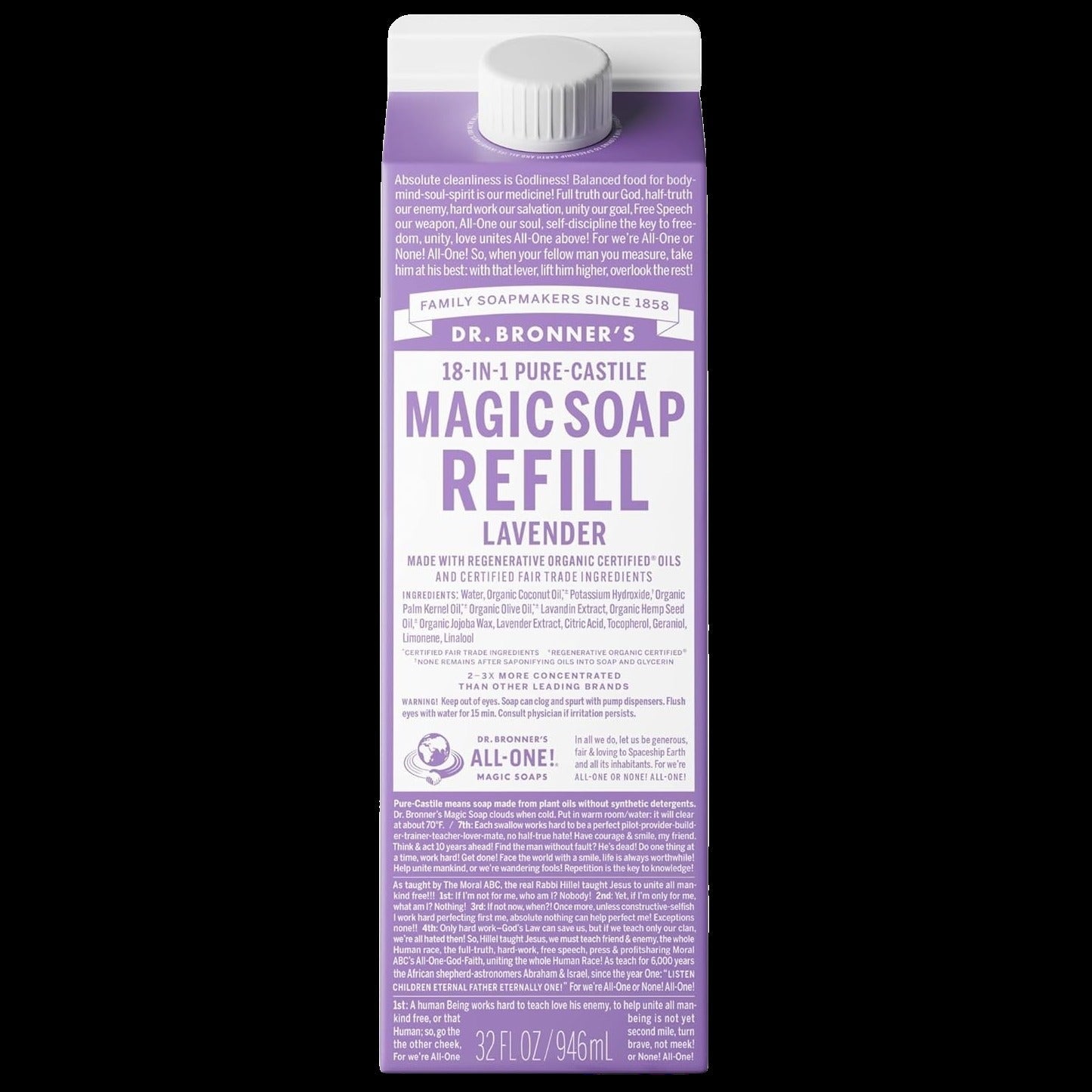 Pure-Castile Magic Soap Refill Carton - Lavender