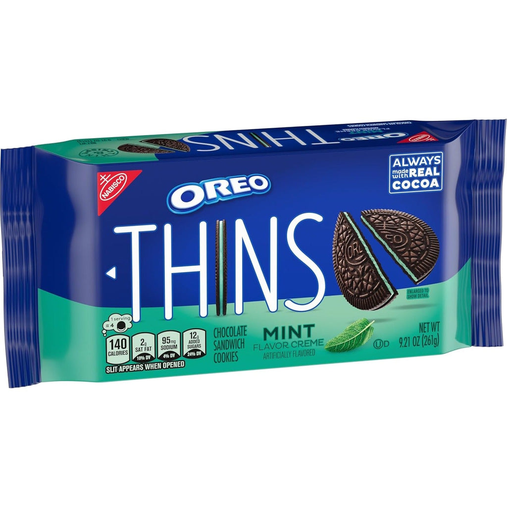 Thins Mint Flavored Cream Creme Chocolate Sandwich Cookies